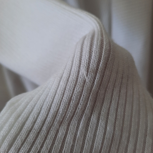 Verve Ami White Cardigan Open Front Draped Ribbed Knit Long Sleeve NWT Size M - Picture 7 of 11